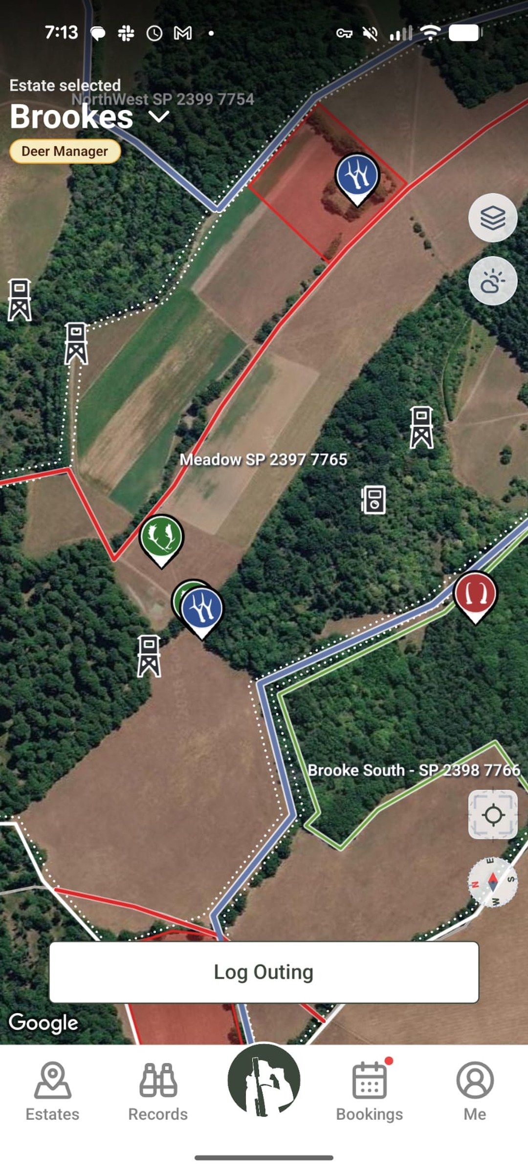 Estate map on the phone